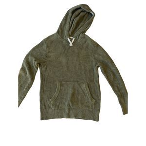 Roots Canada Knit Pullover Sweater 100% Cotton Green Grandpa Knit Unisex Size Sm